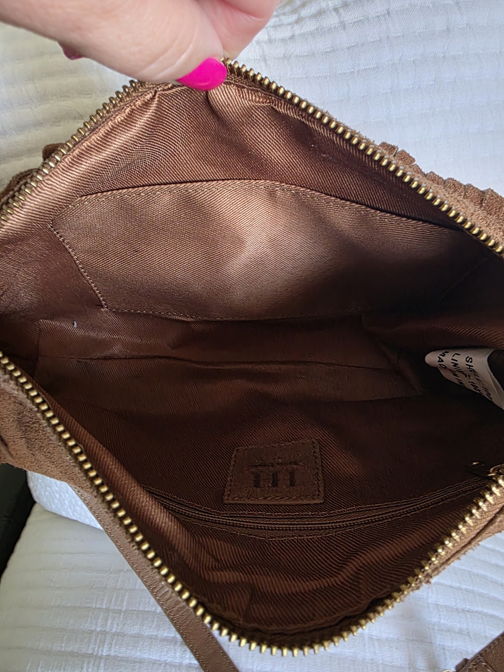 Haute Hippie Chestnut Brown Suede Fringe Shoulder Bag - Picture 8 of 12